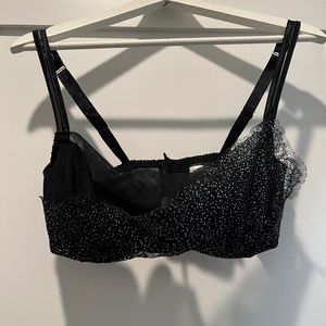 NWOT Cacique Asymmetrical Lace Sparkle Balconette Bra 36DD